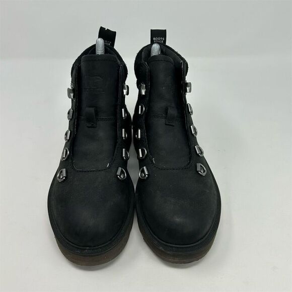 Sorel Women's Chukka Boots Size 5 Black Leather Lace-Up Casual **NO LACES** - Picture 4 of 13